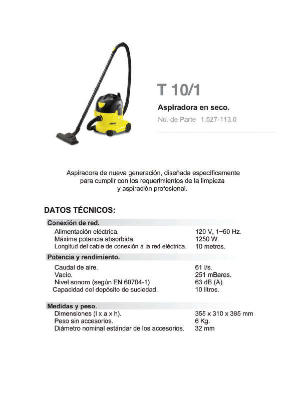 Aspiradora en seco